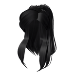 Voluminous Straight Black Ponytail