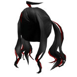 Wavy Black & Red Pigtails