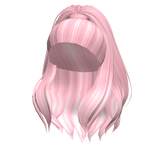 Wavy Pink Half Up Ponytail