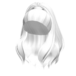 Wavy White Half Up Ponytail