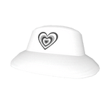 White & Black Heart Wave Hat