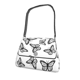 White Butterfly Print Purse (Slim Body)