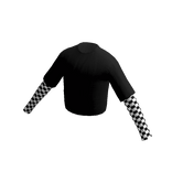 White Checkered Layered Crop Top