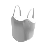 White Corset Crop Top with Straps