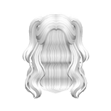 White Cute Wavy Hair with Short Pigtails