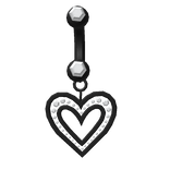 White Diamond Heart Belly Ring
