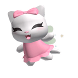 White Fairy Kitty with Pink Dress