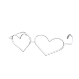 White Geeky Heart Glasses