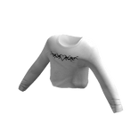 White Heart Graphic Crop Top