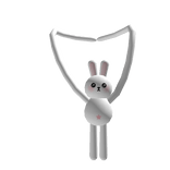 White Long Arms Bunny