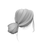 White Low Messy Bun With Bangs