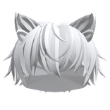 White Messy Cat Boy Hair