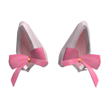 White Mysterious Ears with Pink Bows