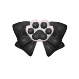 White n Black Cat Paw Bow