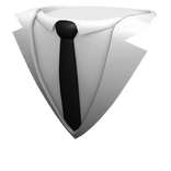 White Suit with Black Tie