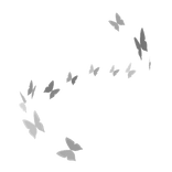 White Swirl of Blue Butterflies (Base)