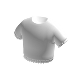 White T-Shirt Croptop w/ Ruffles