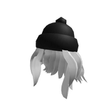 White Wavy Hair with Beanie