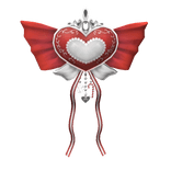 Winter Red Princess Heart Hair Bow