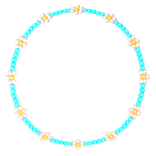 Y2K Blue Flower Bead Necklace 3.0