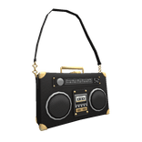 Y2K Boombox Leather Bag Black