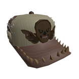 Y2k Brown Grunge Flaming Vamp Skull Cap