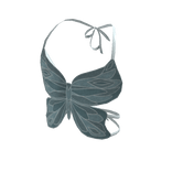 Y2K Butterfly Fantasy Top Blue Denim