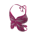 Y2K Butterfly Fantasy Top Hot Pink Sequin