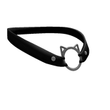 Y2K Cat Leather Collar - Black and Silver (3.0)
