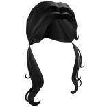 Y2k Curly Waves Pigtails in black