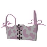 Y2K Cute Pink Cow Print Corset 3.0