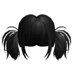 Y2K Fluffy Pigtails in Black