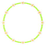 Y2K Green Flower Bead Necklace 3.0