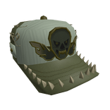 Y2k Green Grunge Flaming Vamp Skull Cap