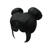 Y2k Kawaii Aesthetic Cute Two Buns Black Hair