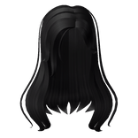 y2k Long Messy Side Part Hair in Black