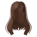 y2k Long Messy Side Part Hair in Brown