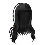 Y2K Long Pastel Beaded Hair in Black