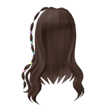 Y2K Long Pastel Beaded Hair in Brown