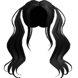 Y2K messy Anime Ponytails ( Black )