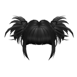 Y2K Messy Pigtails in Black