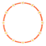 Y2K Orange Flower Bead Necklace 3.0