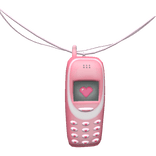 Y2K Phone Necklace - 1.0, pink