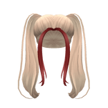 Y2K Ponytails with Red Bangs, Blonde