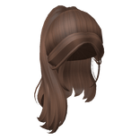 Y2K Preppy High Ponytail Brown