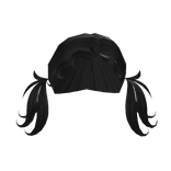 y2k Puffy black pigtails with soft curls