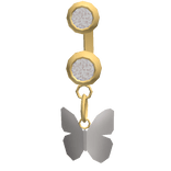 Y2K Silver Butterfly Belly Piercing