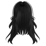 Y2K Waterfall curtain bangs in black