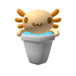 Yellow Axolotl in a cup