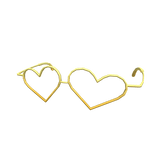 Yellow-Gold Geeky Heart Glasses